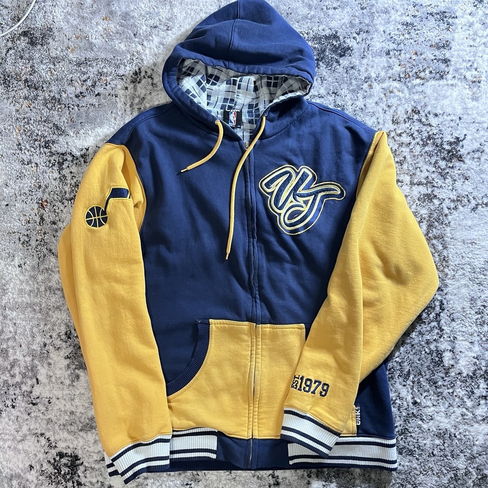 Rare Vintage Utah‎ Jazz Zip Up Hoodie NBA Size Large 90s Rare Basketball